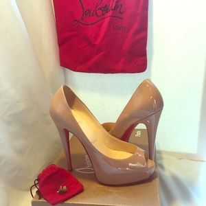 Christian Louboutin Nude Peep Toe Pumps
